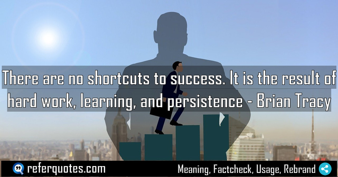 There are no shortcuts to success It is Meaning Factcheck Usage