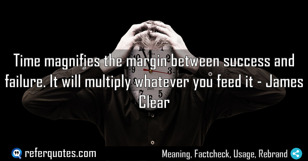 Time magnifies the margin between success and failure Meaning Factcheck Usage