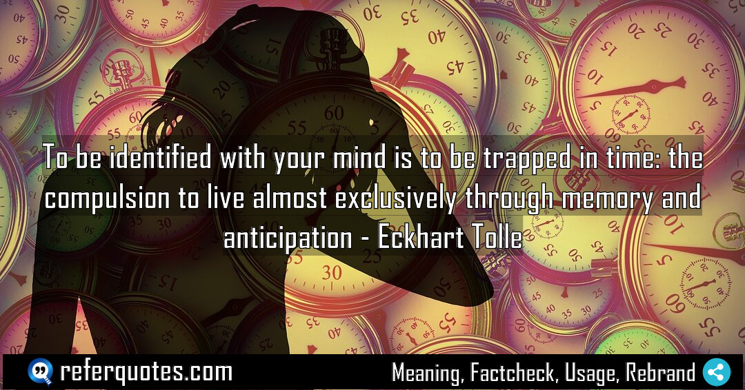 To be identified with your mind is to Meaning Factcheck Usage