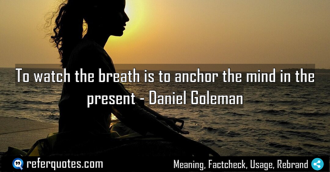 To watch the breath is to anchor the Meaning Factcheck Usage