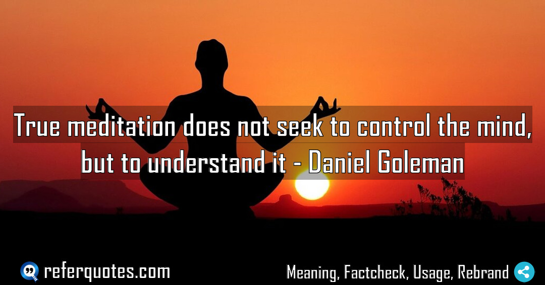 True meditation does not seek to control the Meaning Factcheck Usage
