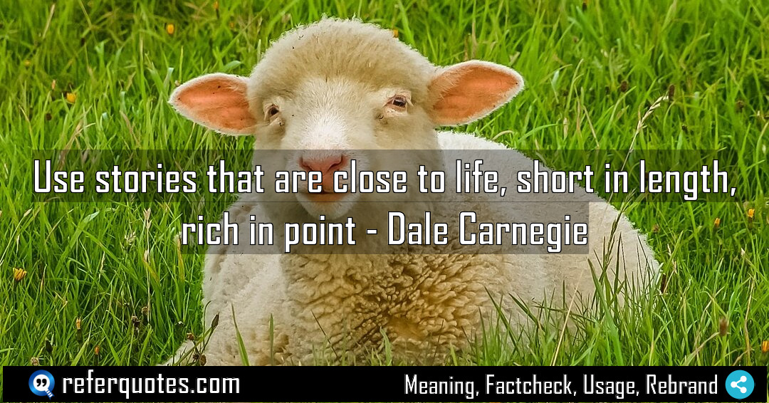 Use stories that are close to life short Meaning Factcheck Usage