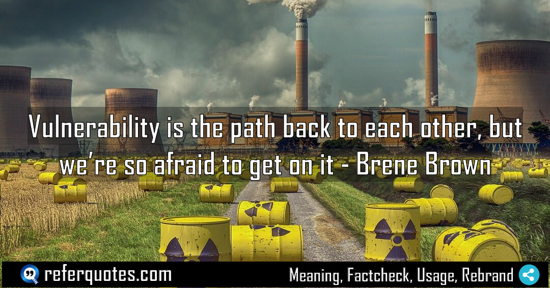 Vulnerability is the path back to each other Meaning Factcheck Usage