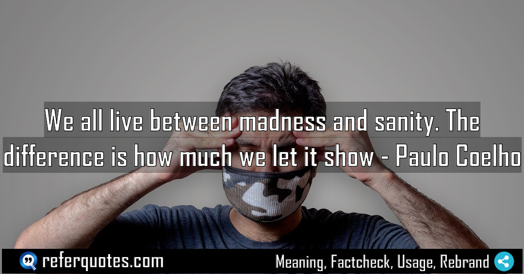 We all live between madness and sanity The Meaning Factcheck Usage