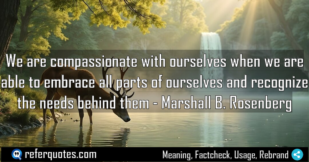 We are compassionate with ourselves when we are Meaning Factcheck Usage