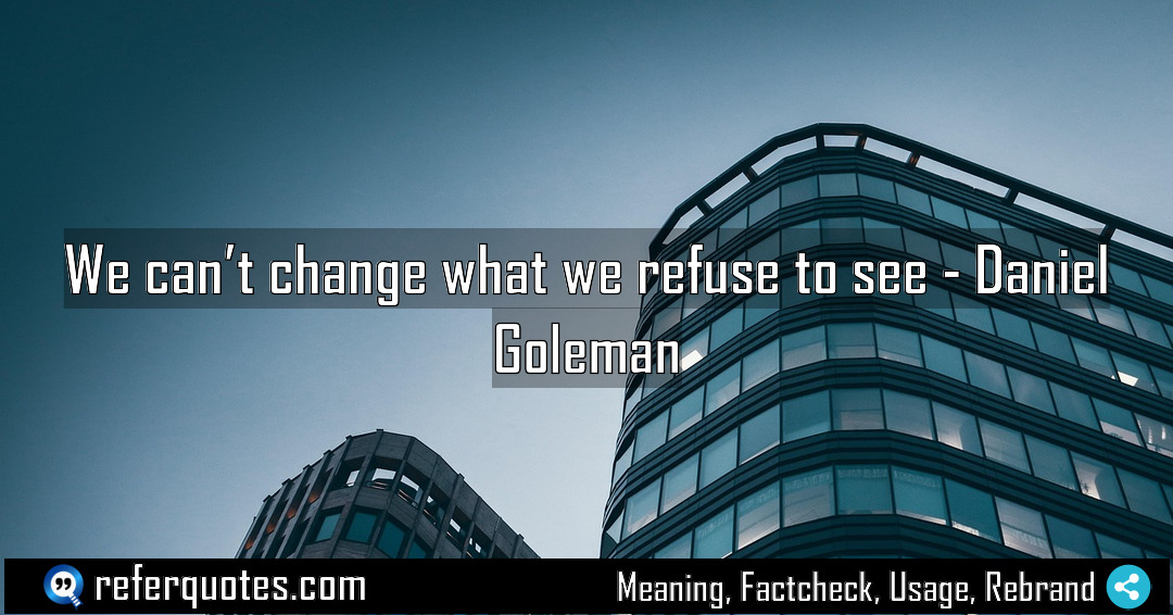 We can t change what we refuse to Meaning Factcheck Usage