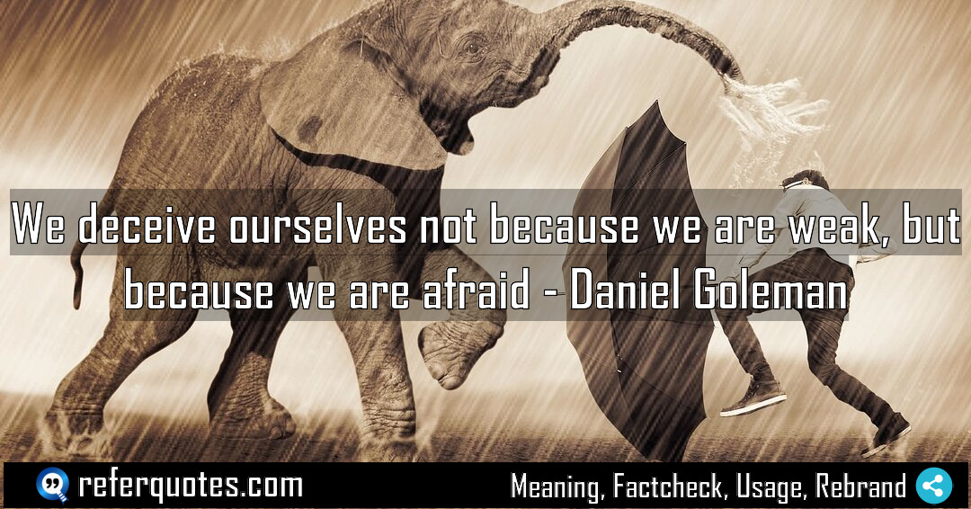 We deceive ourselves not because we are weak Meaning Factcheck Usage