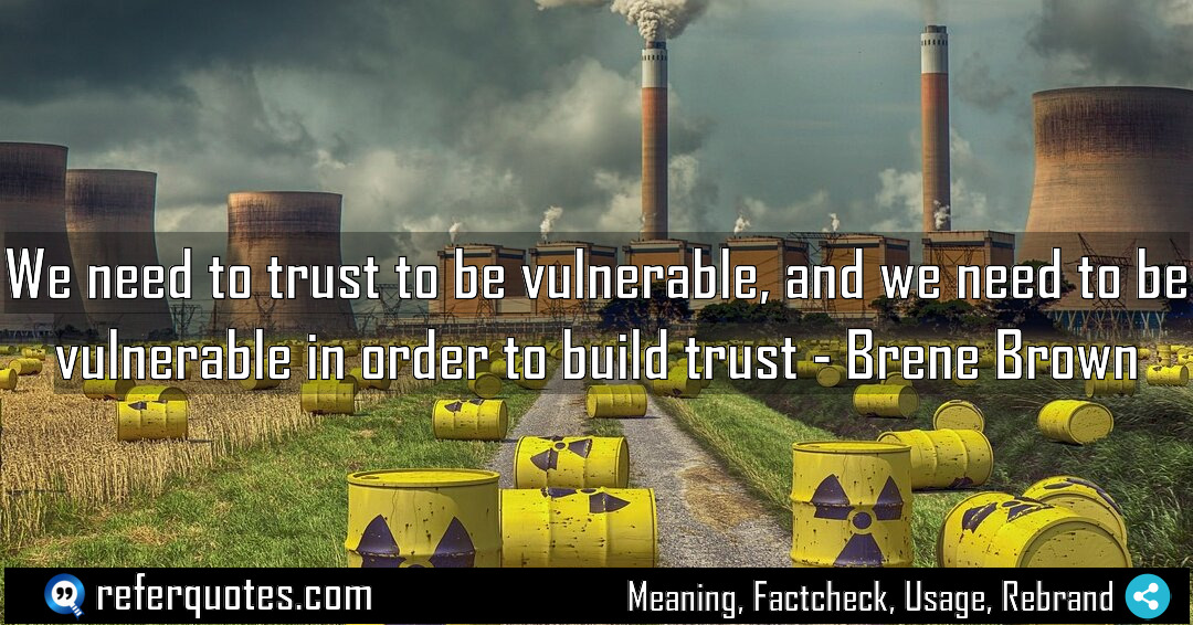 We need to trust to be vulnerable and Meaning Factcheck Usage