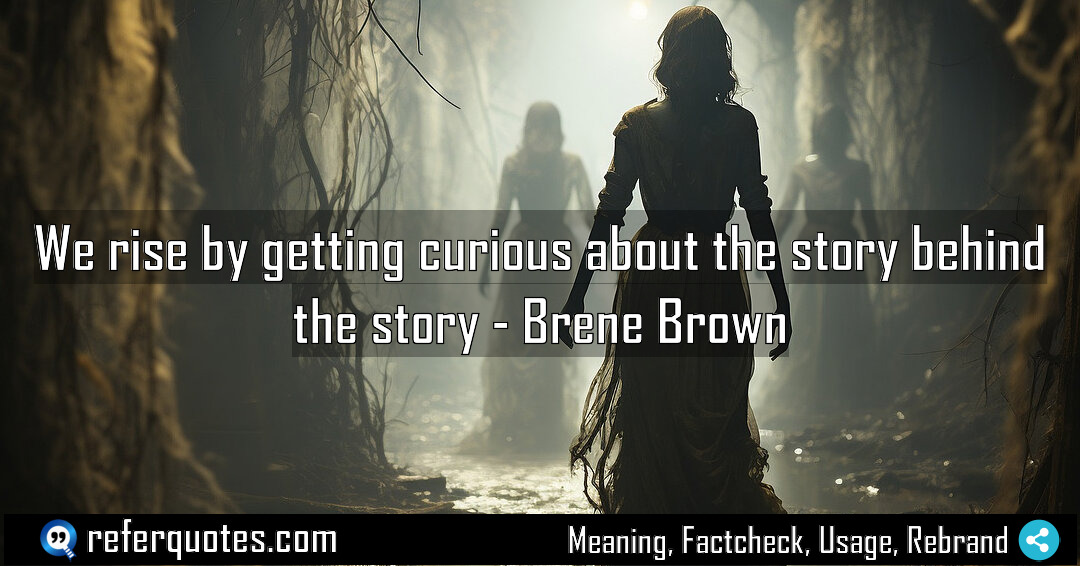 We rise by getting curious about the story Meaning Factcheck Usage