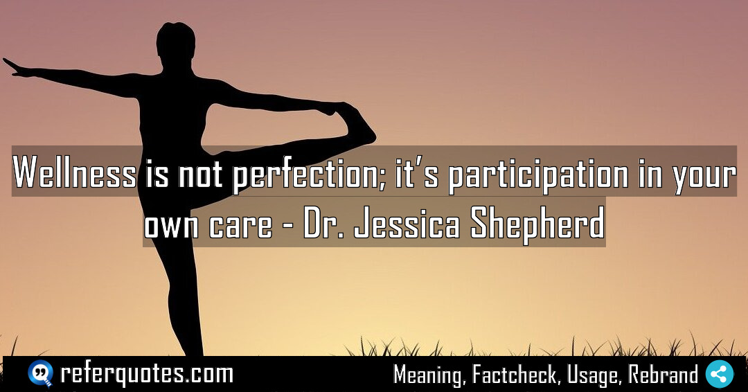 Wellness is not perfection it s participation in Meaning Factcheck Usage