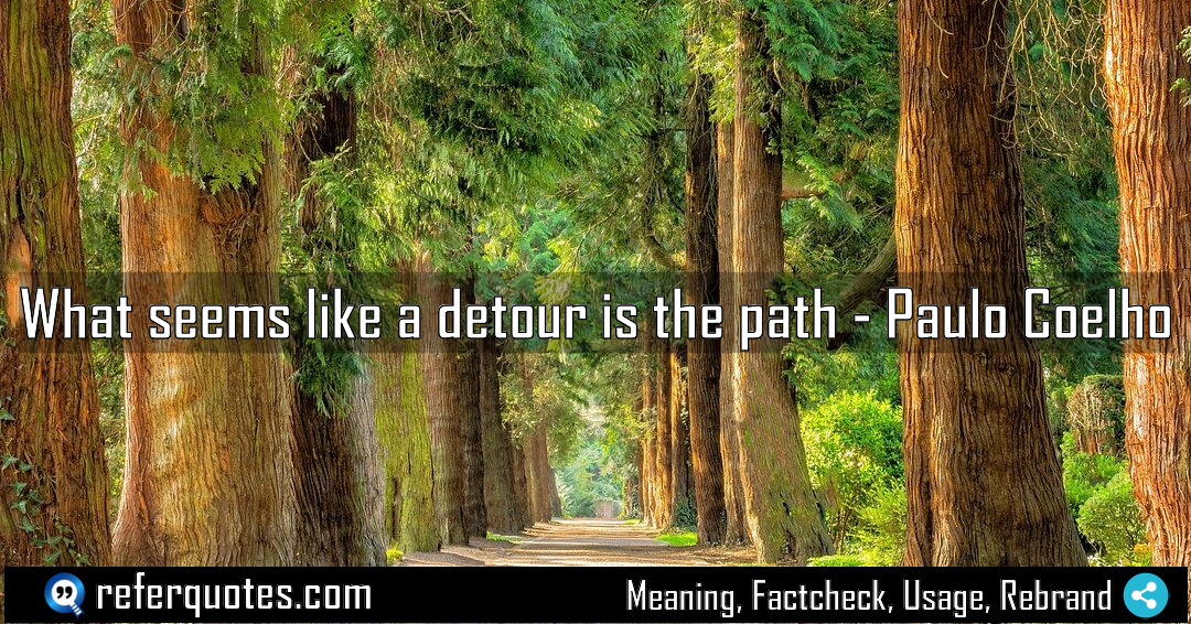 What seems like a detour is the path Meaning Factcheck Usage