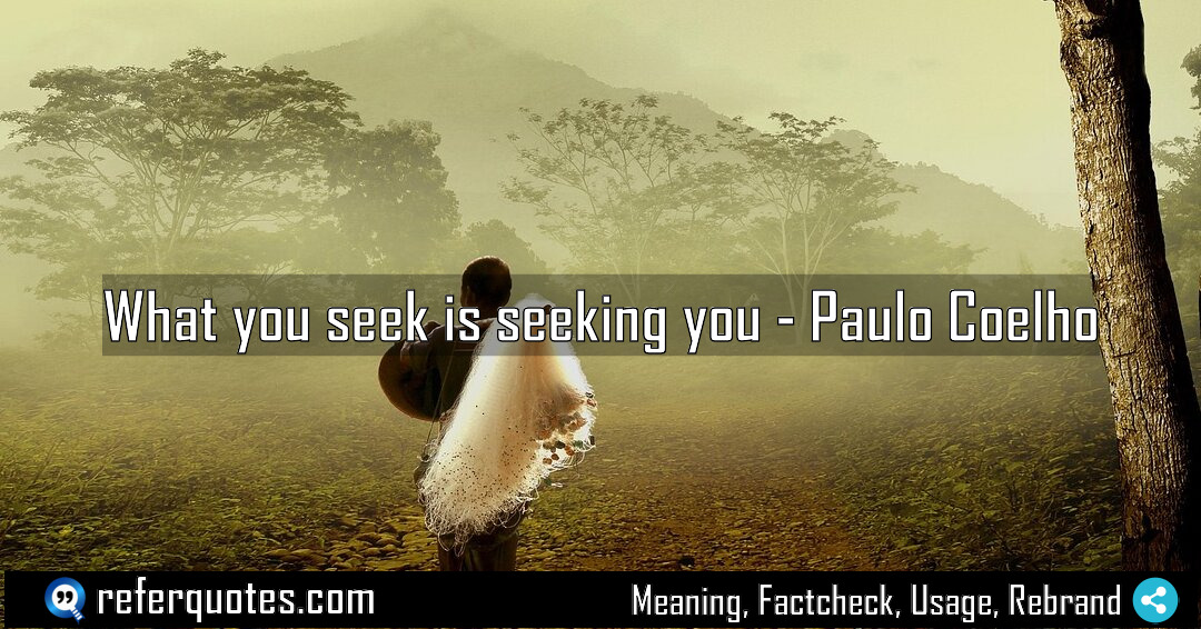 What you seek is seeking you Meaning Factcheck Usage