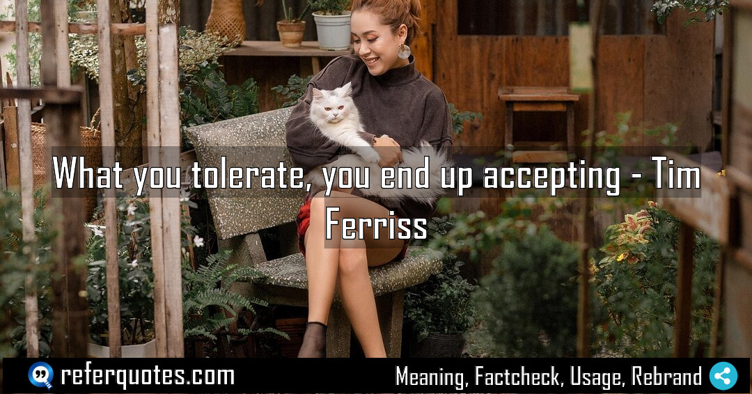 What you tolerate you end up accepting Meaning Factcheck Usage