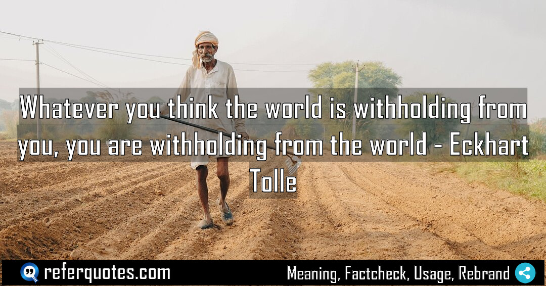 Whatever you think the world is withholding from Meaning Factcheck Usage