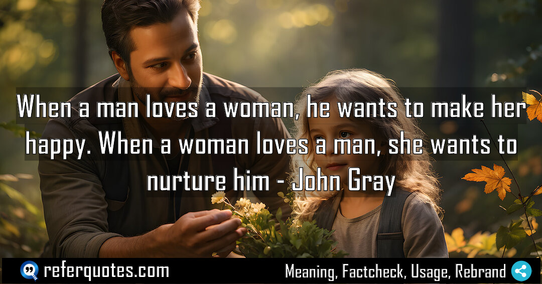 When a man loves a woman he wants Meaning Factcheck Usage
