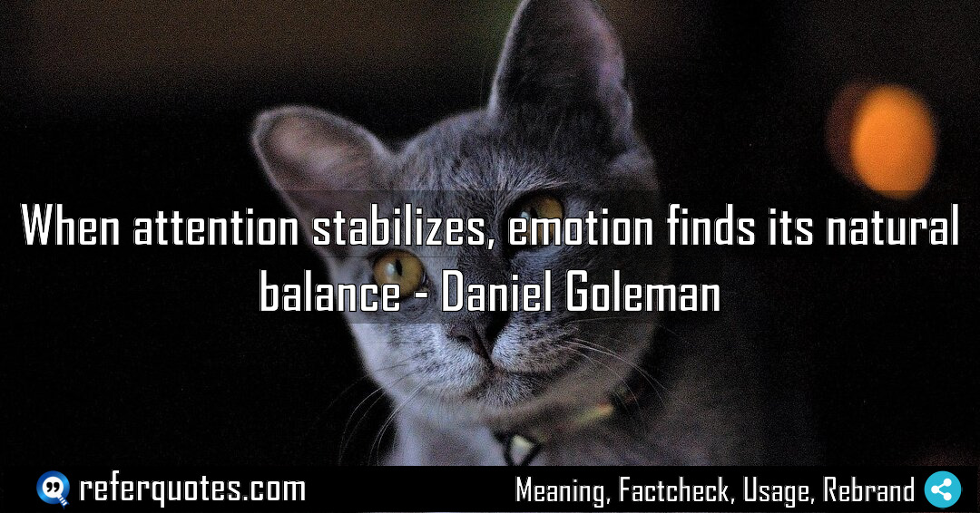 When attention stabilizes emotion finds its natural balance Meaning Factcheck Usage