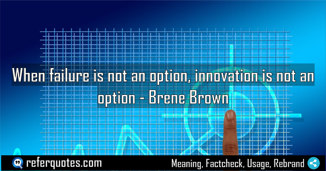 When failure is not an option innovation is Meaning Factcheck Usage
