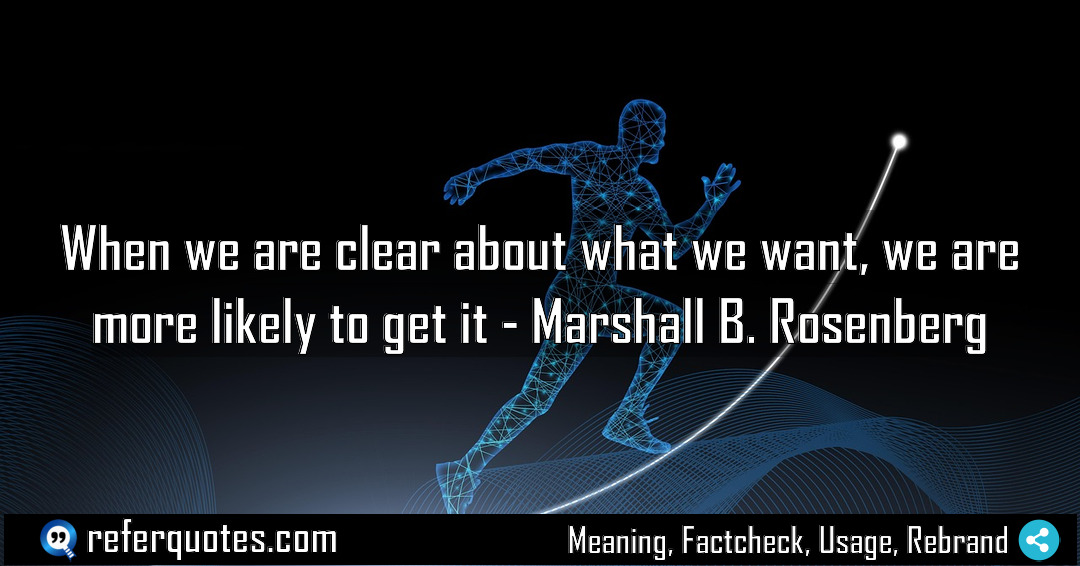When we are clear about what we want Meaning Factcheck Usage