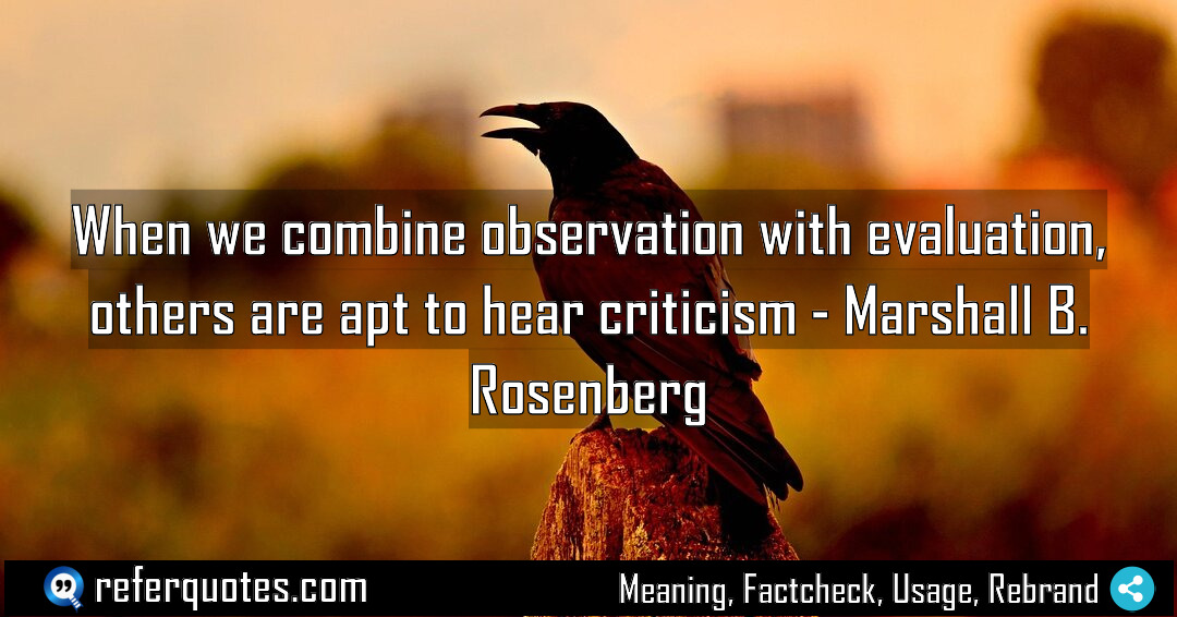 When we combine observation with evaluation others are Meaning Factcheck Usage