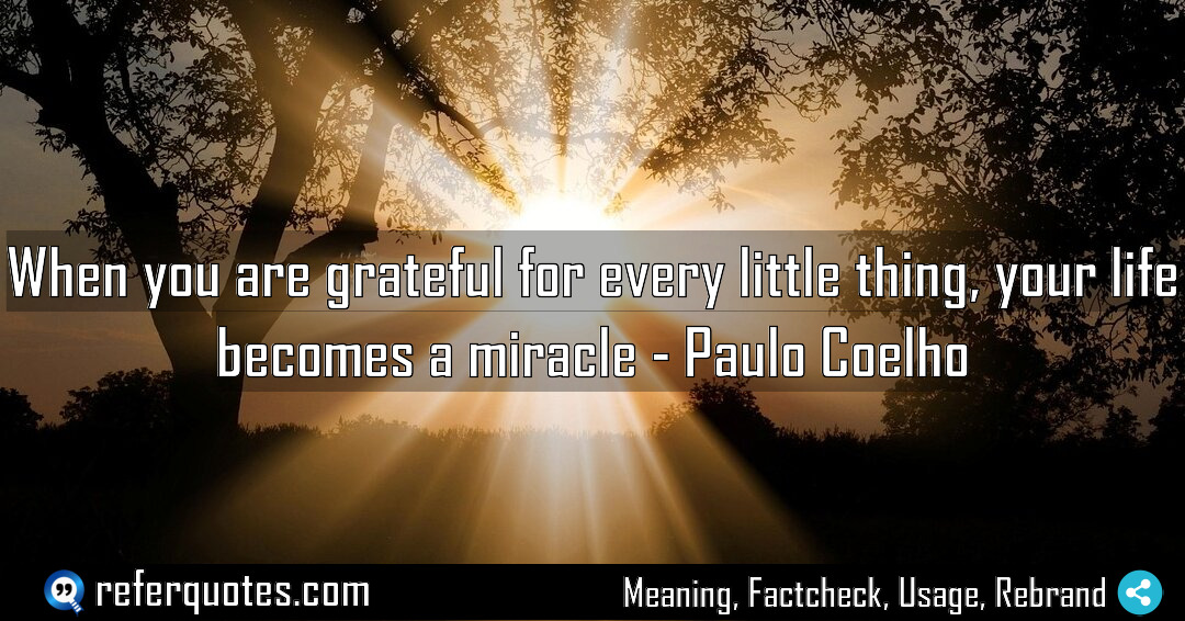 When you are grateful for every little thing Meaning Factcheck Usage