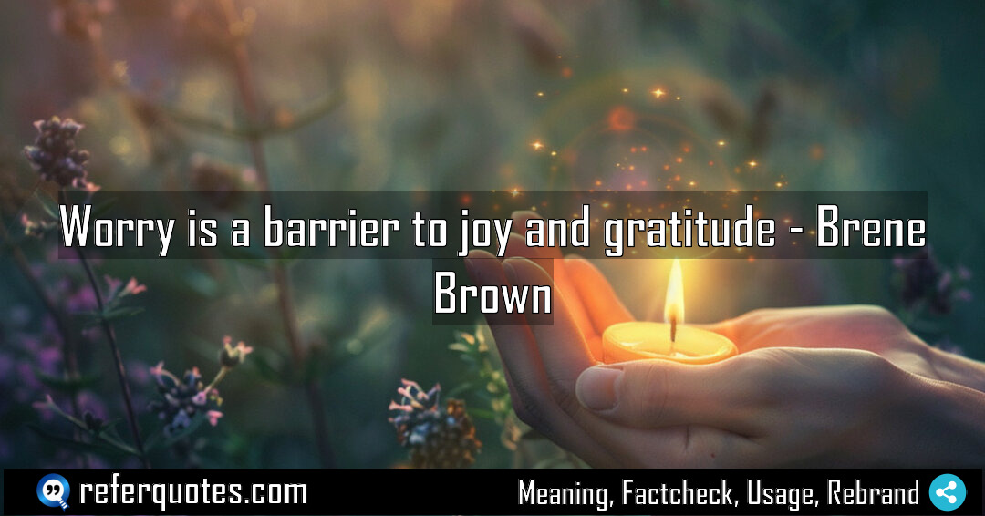 Worry is a barrier to joy and gratitude Meaning Factcheck Usage