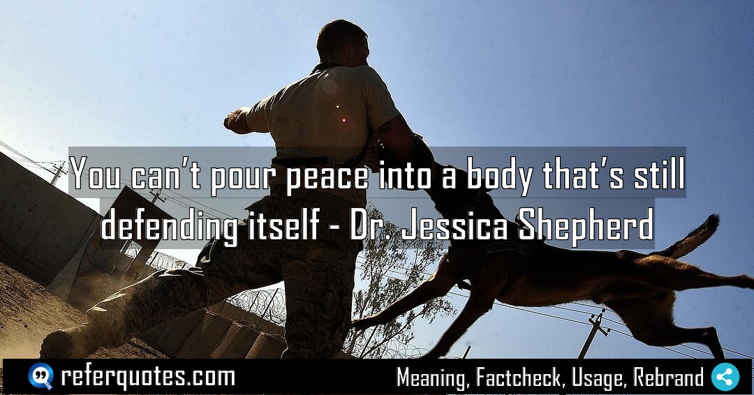 You can t pour peace into a body Meaning Factcheck Usage