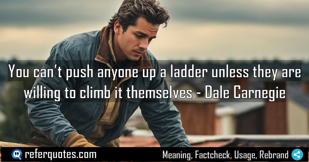 You can t push anyone up a ladder Meaning Factcheck Usage