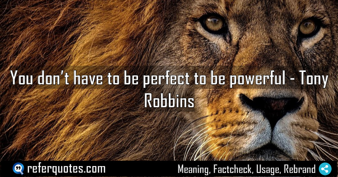 You don t have to be perfect to Meaning Factcheck Usage