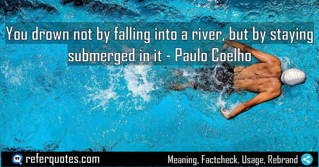 You drown not by falling into a river Meaning Factcheck Usage
