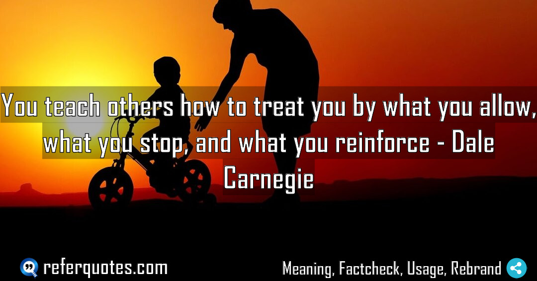 You teach others how to treat you by Meaning Factcheck Usage