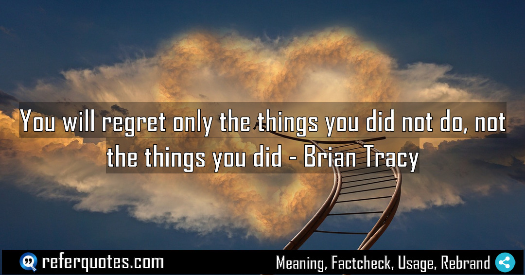 You will regret only the things you did Meaning Factcheck Usage