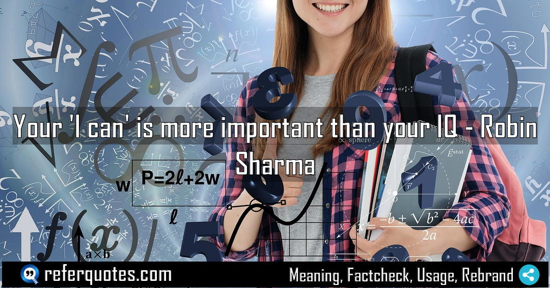Your I can is more important than your Meaning Factcheck Usage
