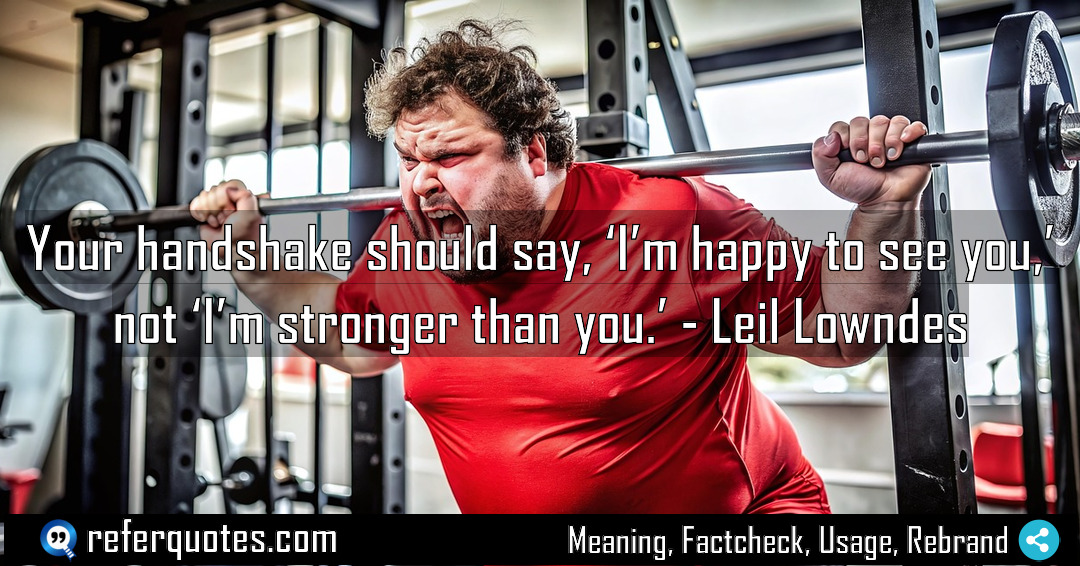 Your handshake should say I m happy to Meaning Factcheck Usage