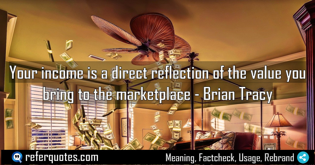 Your income is a direct reflection of the Meaning Factcheck Usage